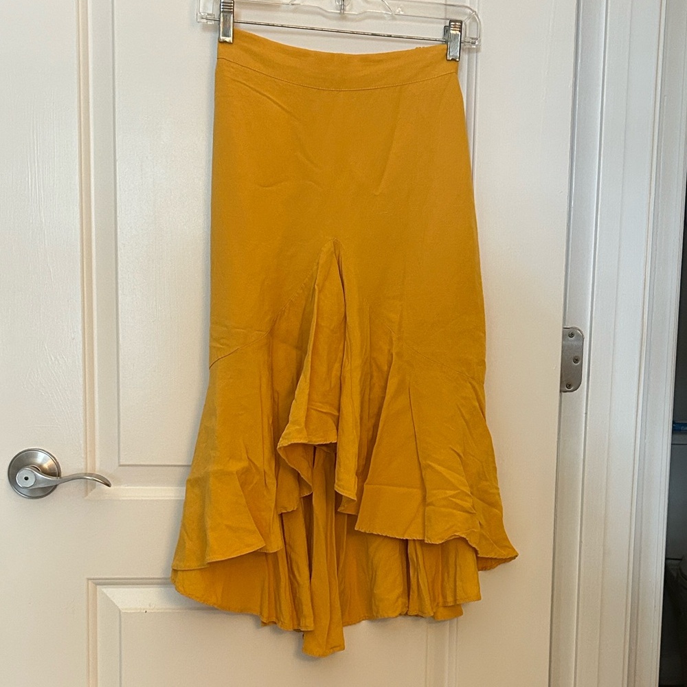 Elegant Yellow Women's Midi Skirt - Steady Love seoul